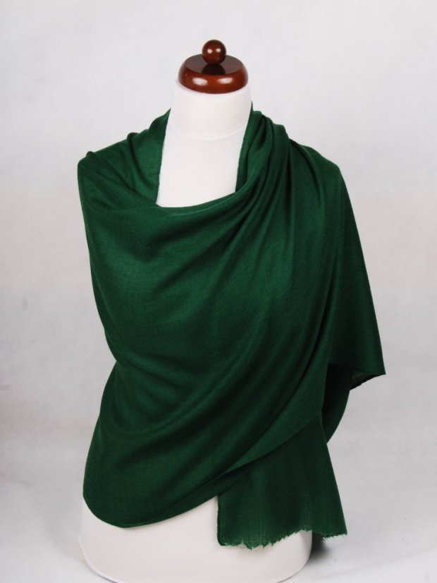 Pashmina-Wollschal Self dunkelgrün
