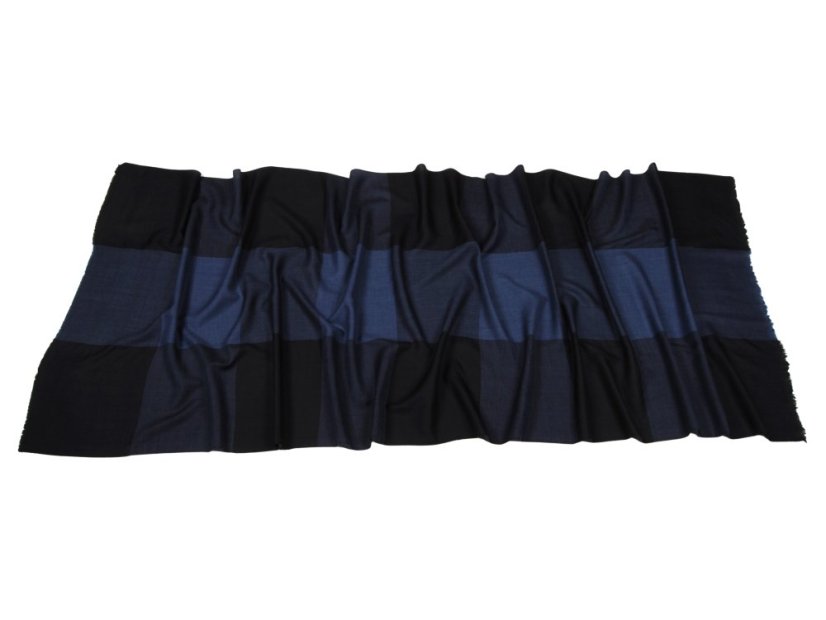 Kaschmirische Pashmina exklusiv kariert dunkelblau-schwarz