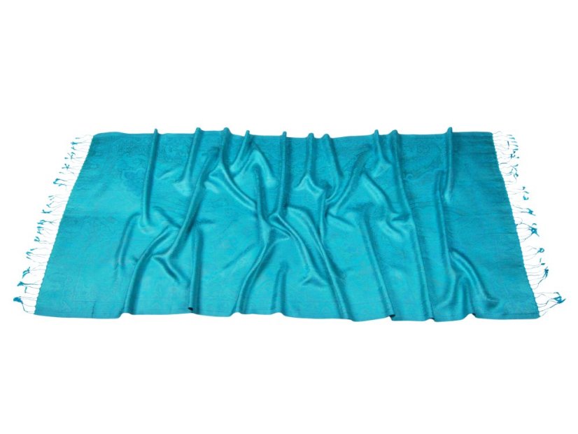 Hedvábná šála Super velká Tsering tyrkysová