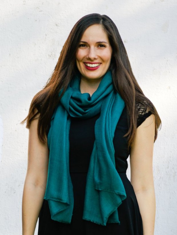 Pashmina-Wollschal Self in Smaragdgrün