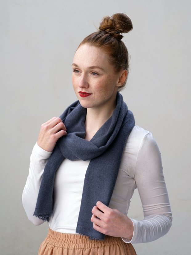 100% Kaschmirschal exklusiv schmal dunkelgrau