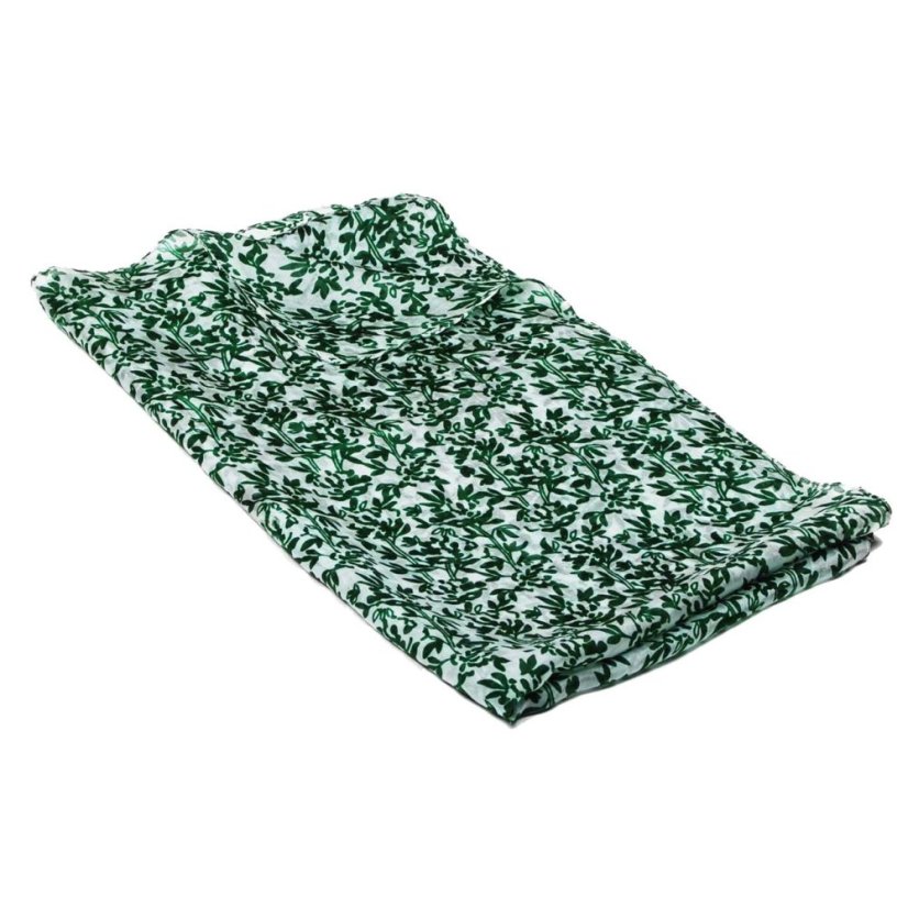 Hedvábná šála s potiskem tmavě zeleno-bílá