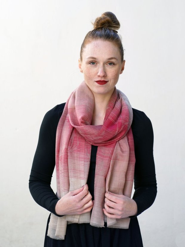 Kaschmirische Pashmina exklusiv mit Dunkelrosa