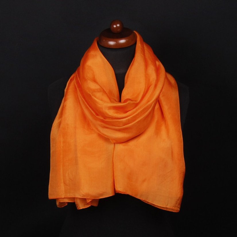 Hodvábny šál veľký oranžový