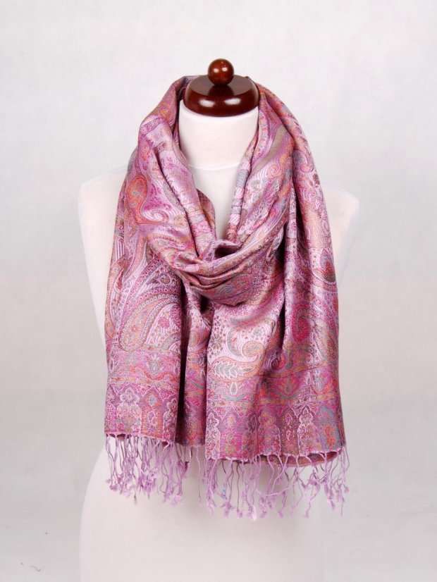 Seidenschal Super groß helllila mit Magenta