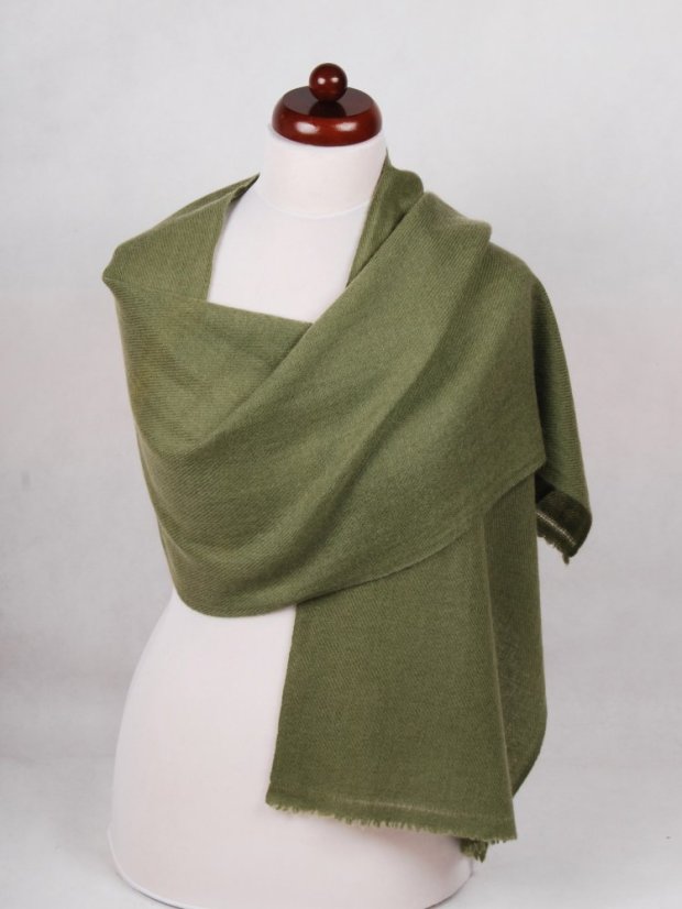 100% Kaschmirschal exklusiv schmal grün