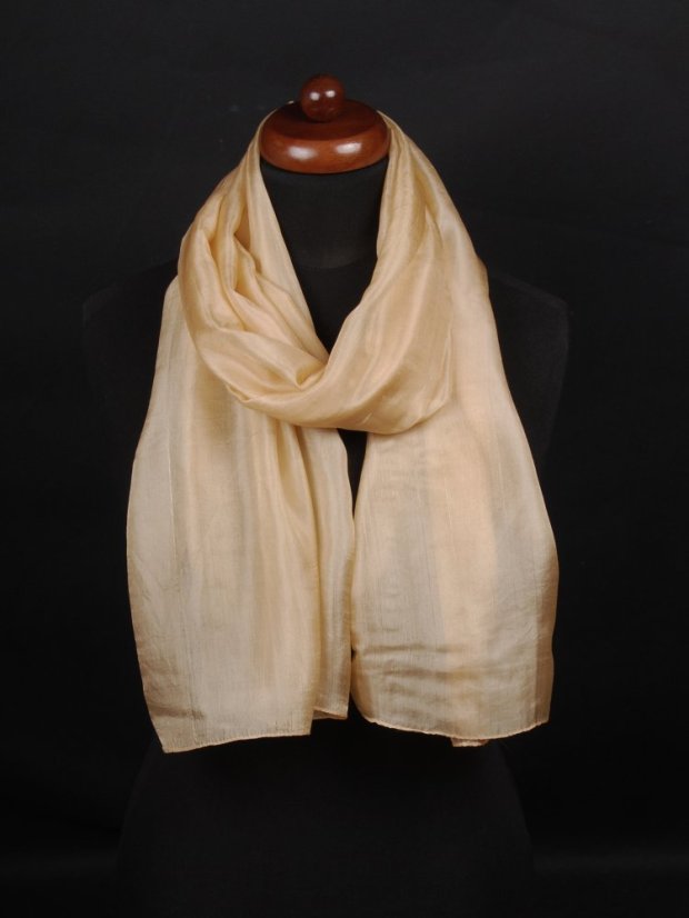 Hedvábná šála jednobarevná zlatá