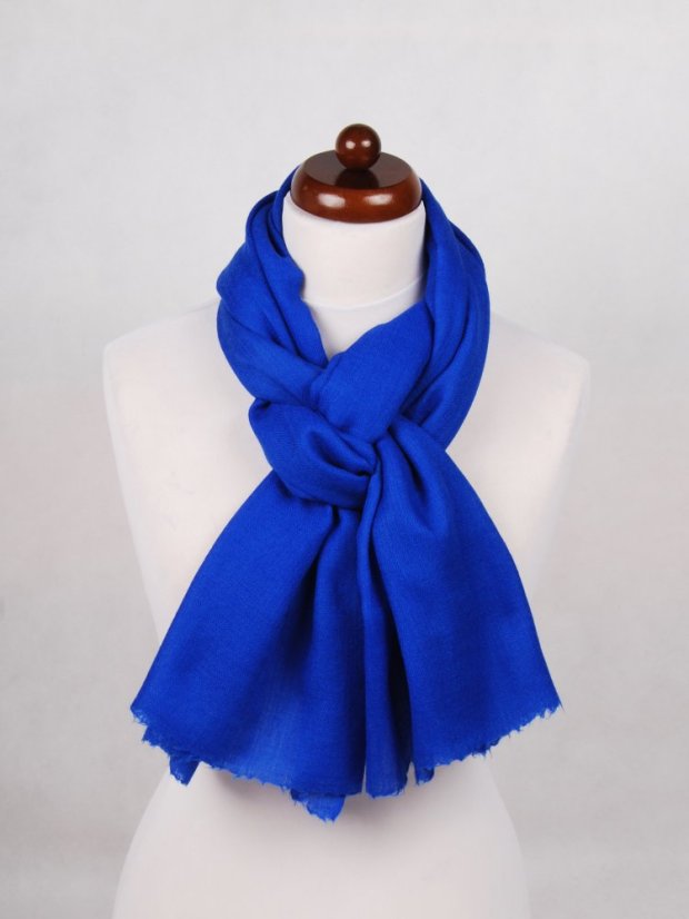 Kašmírská vlněná pašmína Self modrá