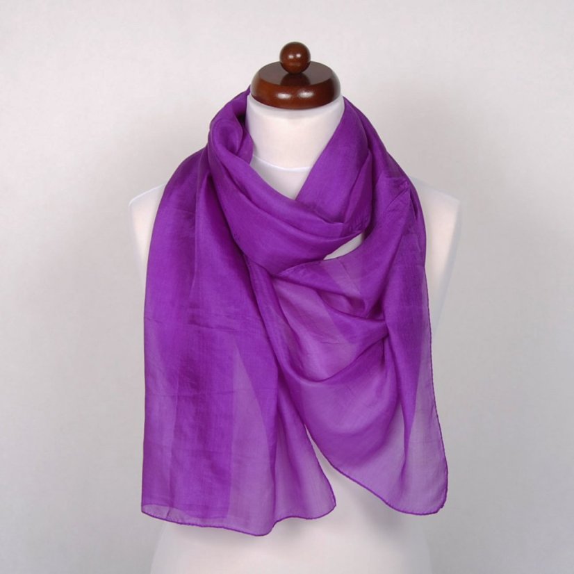 Hedvábná šála jednobarevná fialová II
