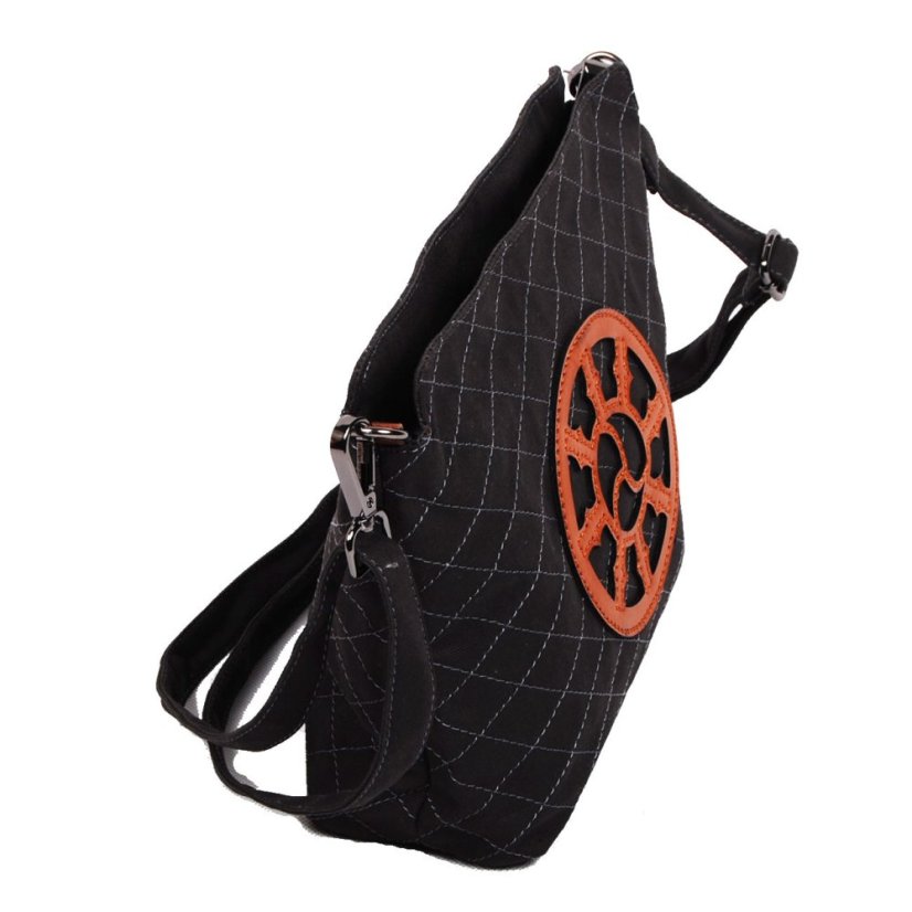 Tibetská kabelka crossbody Tharpa Khorlo tmavošedá