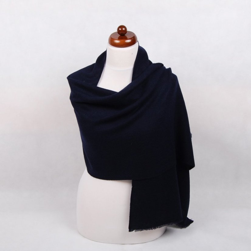 100% kašmírová šála exclusive střední černomodrá