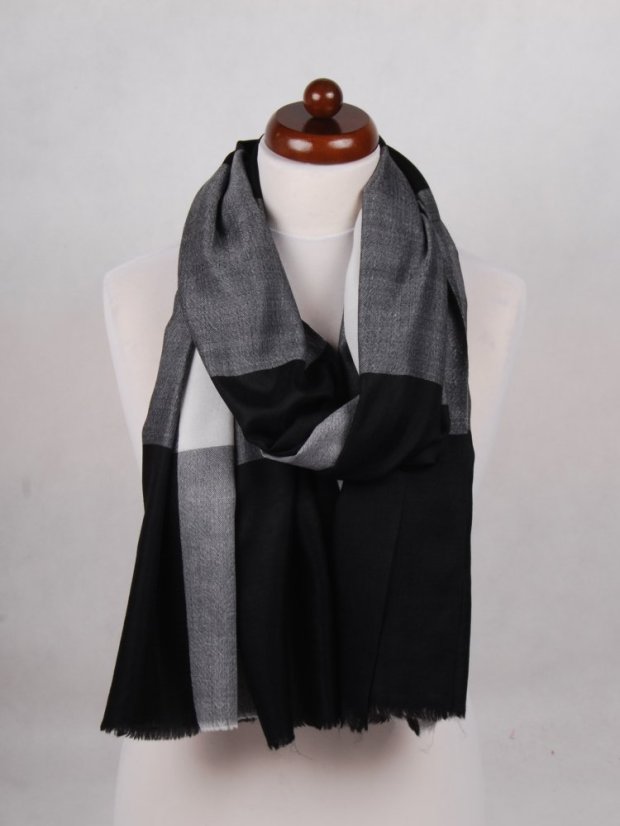 Kaschmirische Pashmina exklusiv kariert schwarz-weiß