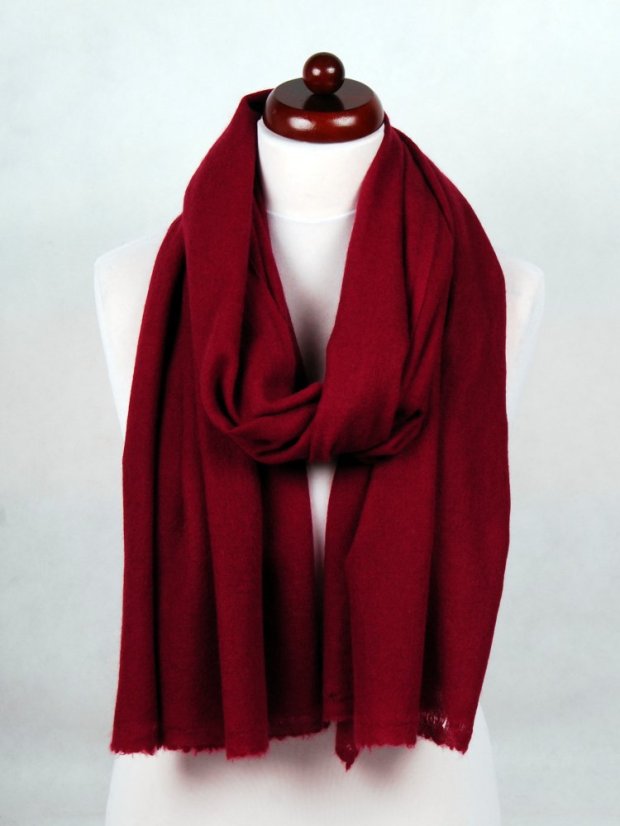 100% kašmírový šál veľký tmavočervený