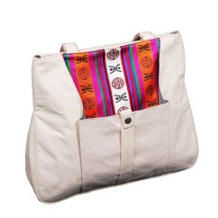 Tibetische Handtasche Tote Samye cremefarben