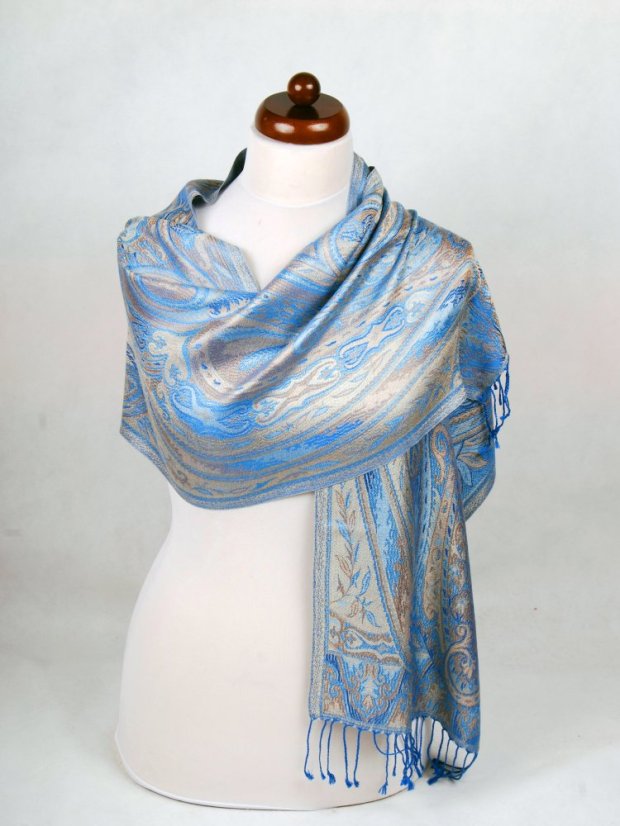 Hedvábná šála Super světle modrá