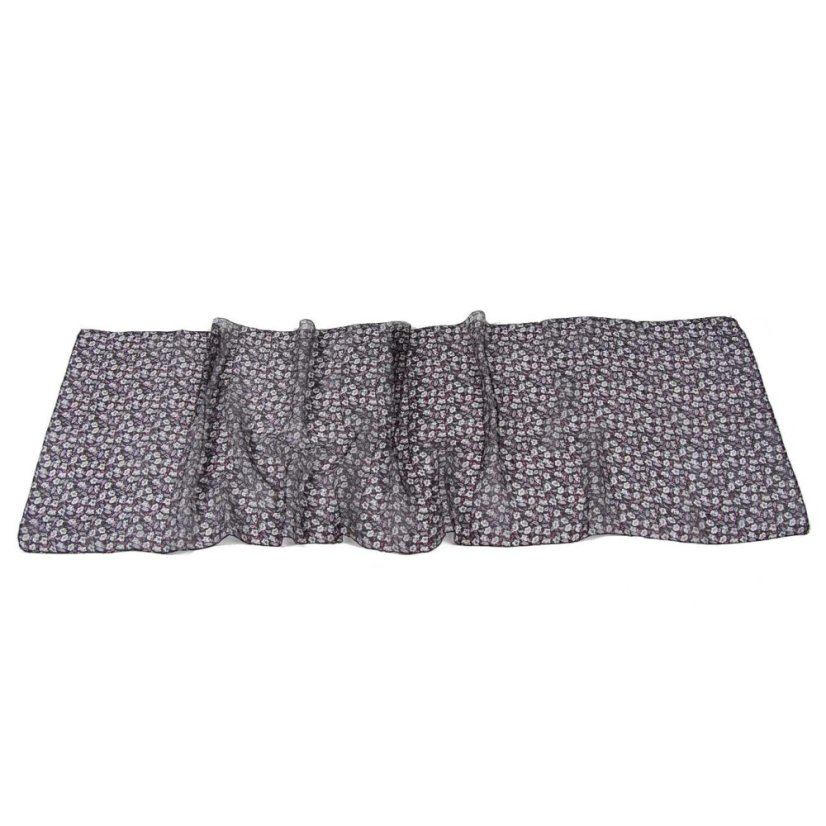 Seidenschal mit Aufdruck schwarz-weiß mit Helllila-Grau