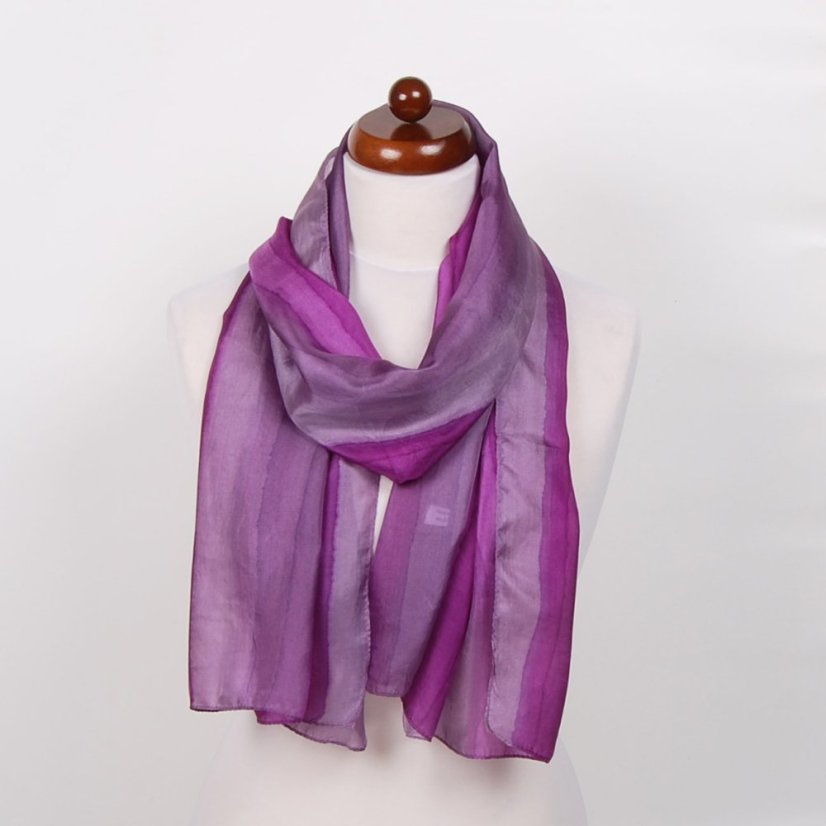Handgemalter Seidenschal lila