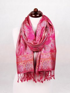 Hodvábny šál Super veľký vo farbe magenta