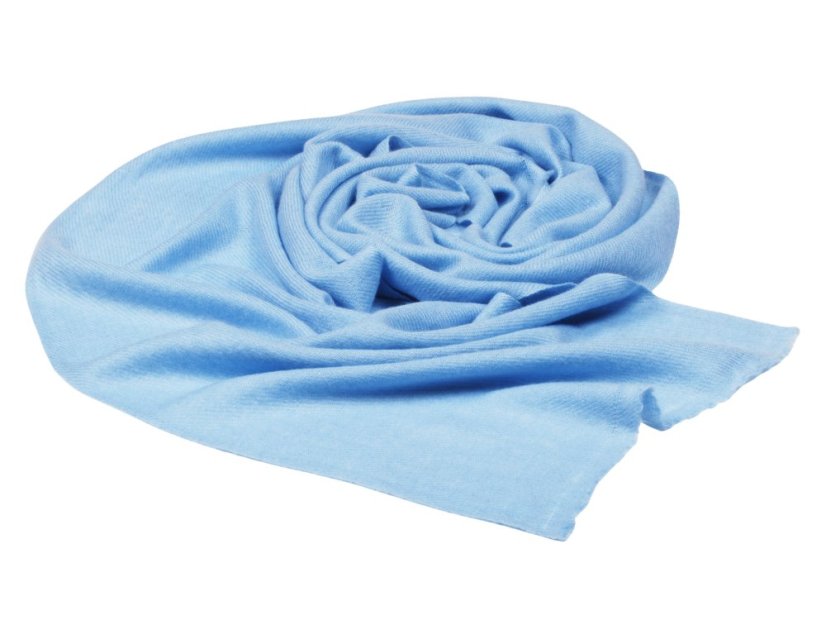 100% kašmírová šála exclusive úzká světle modrá