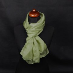 Hedvábná šála velká světle zelená