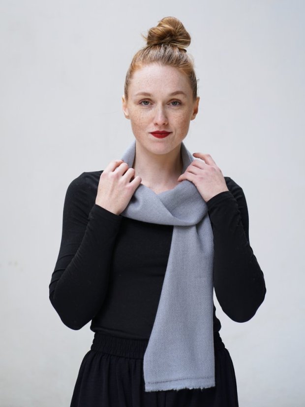 100% Kaschmirschal exklusiv schmal grau