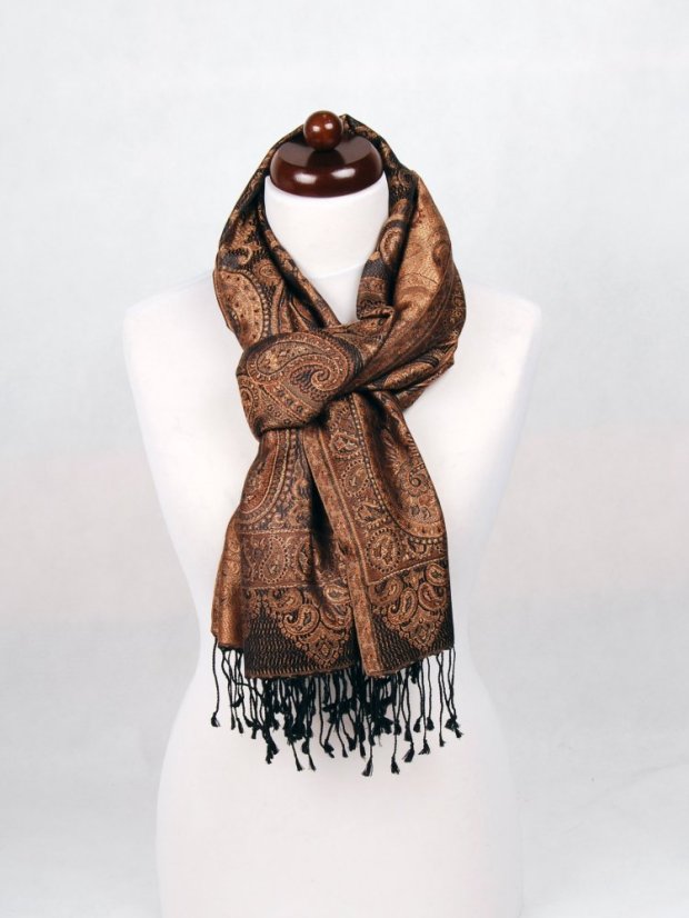 Seidenschal Super groß schwarz schwarz-braun