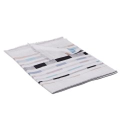 Šál z viskózy a hodvábu s pruhmi svetlošedý s čiernou farbou