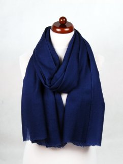 Kašmírská vlněná pašmína Self tmavě modrá