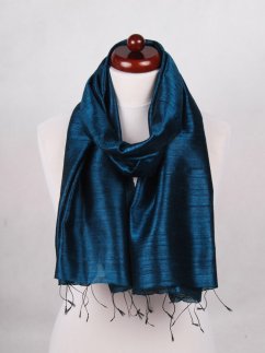 Schal aus Rohseide dunkelblau