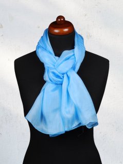 Hodvábny šál jednofarebný svetlomodrý