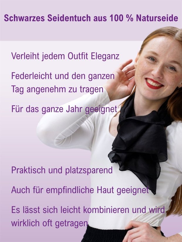 Seidentuch einfarbig schwarz