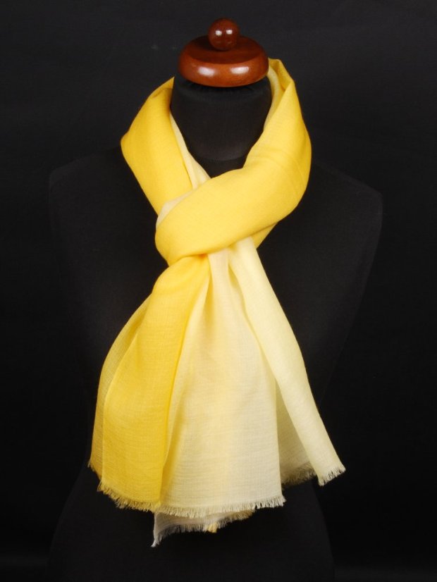 Prstienková pašmína exclusive ombré žltá