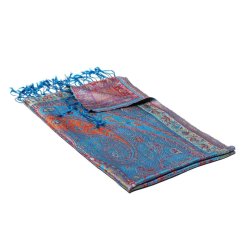 Hedvábná šála Super střední tyrkysová s červenou