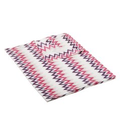 Šál z bio bavlny bielo-tmavoružový s tmavofialovou farbou