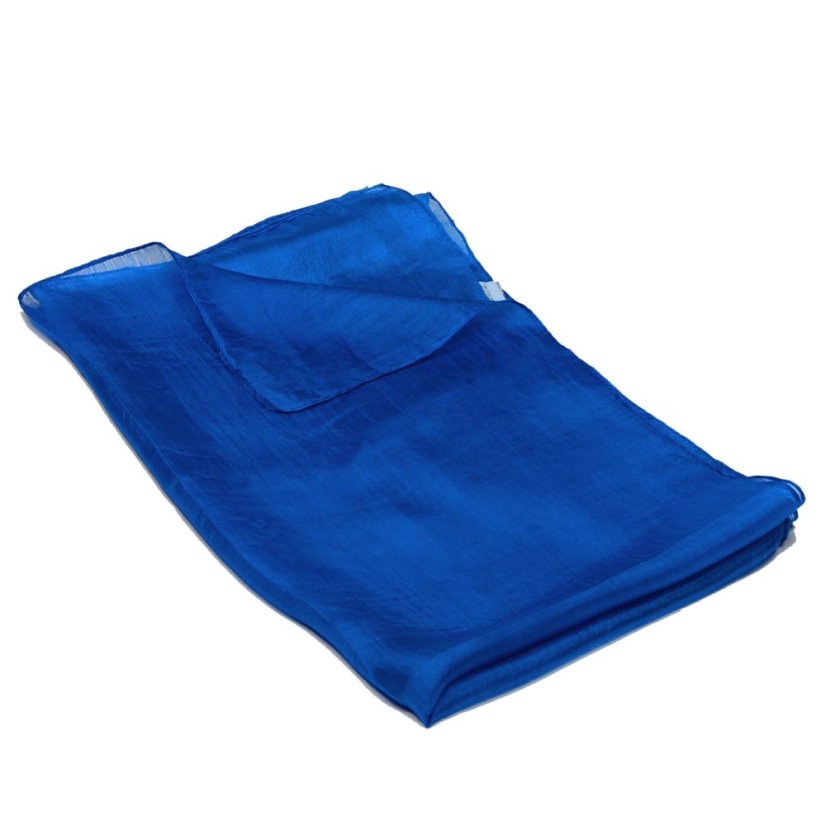 Hedvábná šála jednobarevná modrá