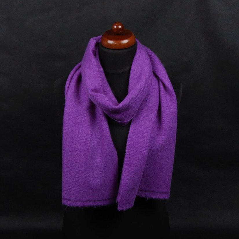 100% kašmírová šála exclusive střední tmavě fialová