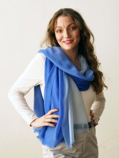 Ring-Pashmina exklusiv Ombre blau