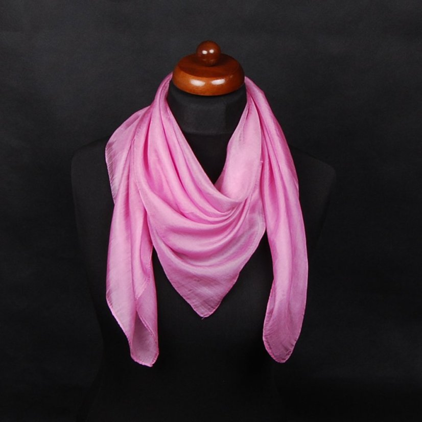 Hodvábna šatka jednofarebná ružová