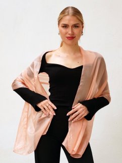 Seidenschal einfarbig in Pfirsichfarbe