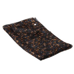 Hedvábná šála s potiskem černá s tmavě šedou a tmavě žlutou