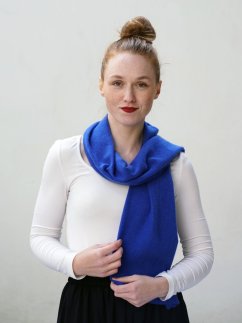 100% Kaschmirschal exklusiv schmal blau