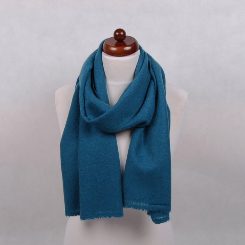 100% kašmírová šála exclusive střední petrolejová