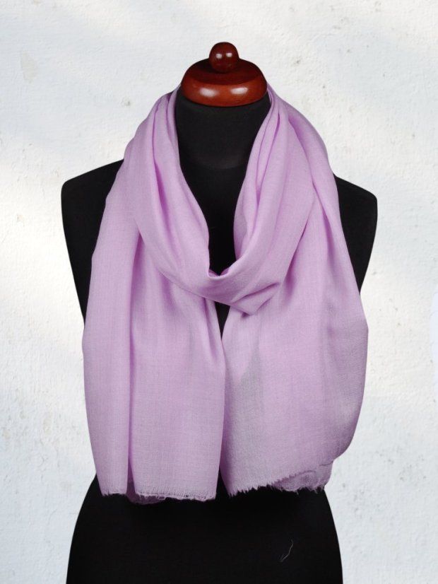 Kašmírská vlněná pašmína Self světle fialová