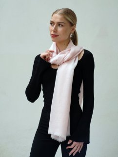 Kašmírska vlnená pašmína Self svetloružová New Dawn