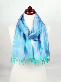 Seidenschal aus Varanasi hellgrün-helllila