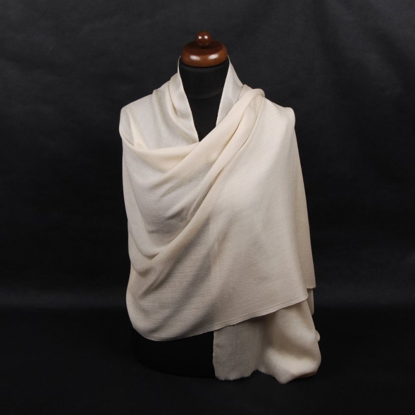 Kašmírská vlněná pašmína Self světle zlatá