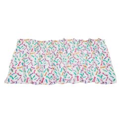 Šál z viskózy tenký biely so zelenou a fialovou farbou