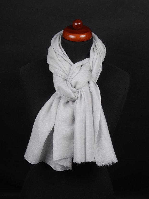 Pashmina-Wollschal Self hellgrau
