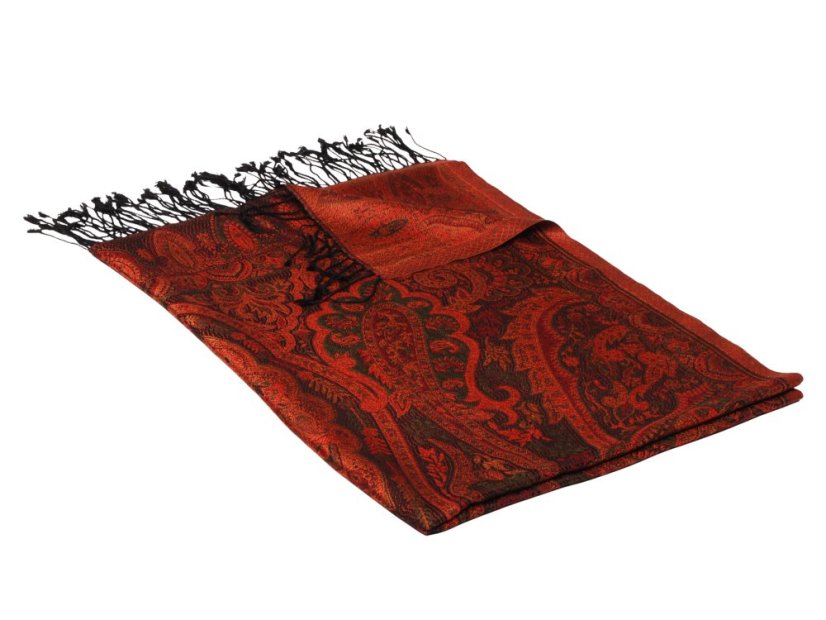 Hodvábny šál Super veľký čierno-medený