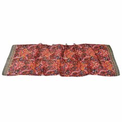 Hedvábná šála s potiskem červeno-černo-bílá